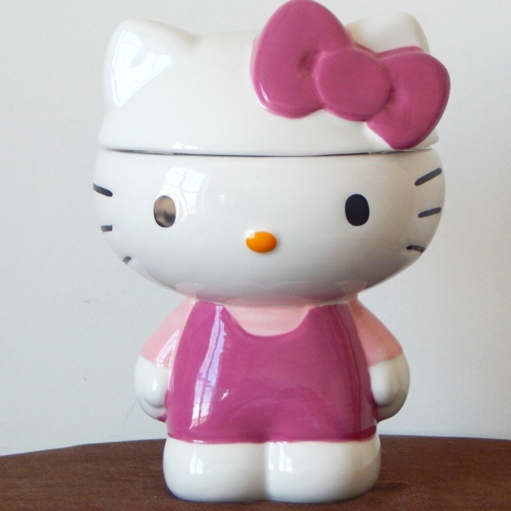 Silver Buffalo Sanrio Hello Kitty 3D Sculpted Ceramic Large Canister Jar New